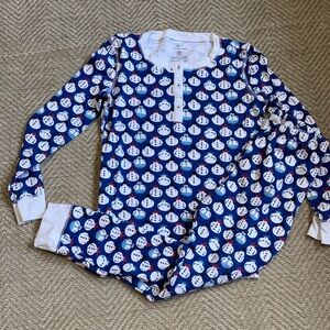 Roller Rabbit! Blue Snowman Pajama Set, like new. Size 10